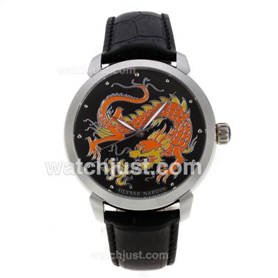 Ulysse Nardin Classico Enamel Champleve Dragon Automatic with Black Dial-18K Plated Gold Movement
