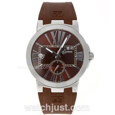 Ulysse Nardin Dual Time Automatic with Brown Dial-Rubber Strap