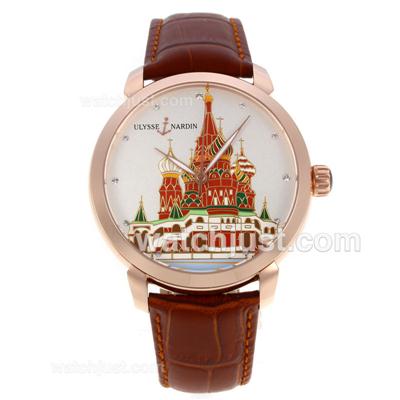 Ulysse Nardin Kremlin Set Automatic Rose Gold Case with White Dial-18K Plated Gold Movement