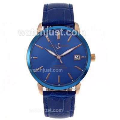 Ulysse Nardin Lelocle Suisse Rose Gold Case with Blue Dial-Leather Strap