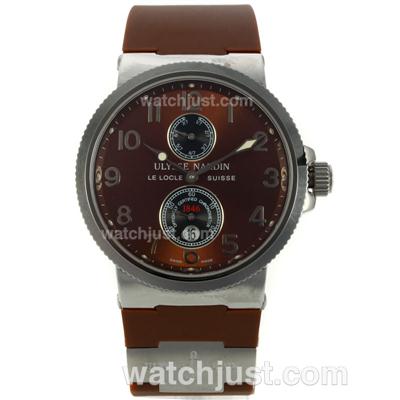 Ulysse Nardin Maxi Marine Automatic Number Markers with Brown Dial-Rubber Strap