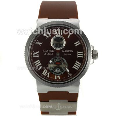 Ulysse Nardin Maxi Marine Automatic Roman Markers with Brown Dial-Rubber Strap