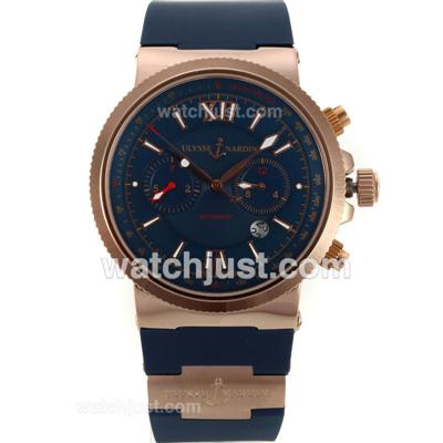 Ulysse Nardin Maxi Marine Automatic Rose Gold Case with Blue Dial-18K Plated Gold Movement