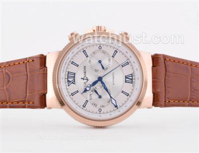 Ulysse Nardin Maxi Marine Automatic Rose Gold Case with White Dial