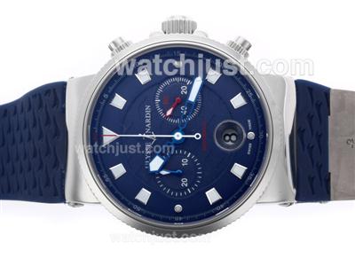 Ulysse Nardin Maxi Marine Chronograph Swiss Valjoux 7750 Movement with Blue Dial and Strap