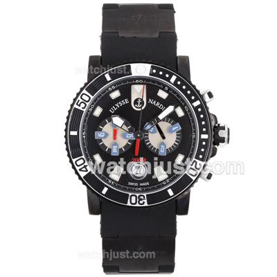 Ulysse Nardin Maxi Marine Diver Working Chronograph PVD Case with Black Dial