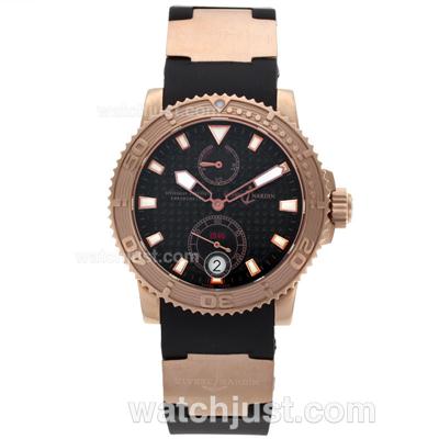 Ulysse Nardin Maxi Marine Diver Working Power Reserve Automatic Rose Gold Case with Black Dial