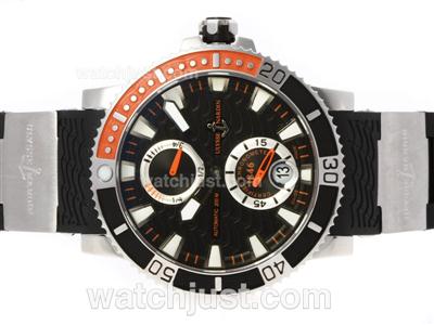 Ulysse Nardin Maxi Marine Diver Working Power Reserve Automatic with Black/Orange Bezel-Rubber Strap