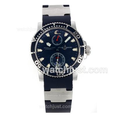 Ulysse Nardin Maxi Marine Diver Working Power Reserve Automatic with Blue Dial and Bezel-Rubber Strap