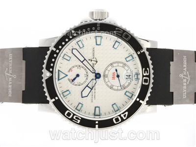 Ulysse Nardin Maxi Marine Diver Working Power Reserve Automatic with White Dial-Rubber Strap