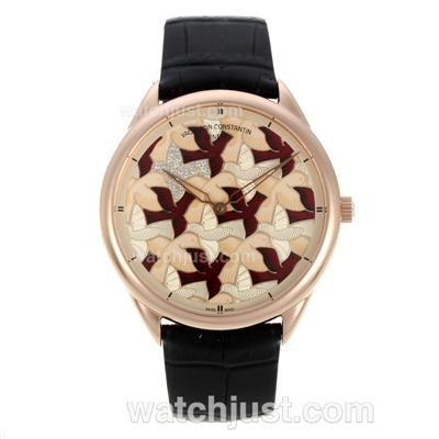 Vacheron Constantin Dove for Only Watch 2011 Automatic with Rose Gold Case-Black Leather Strap