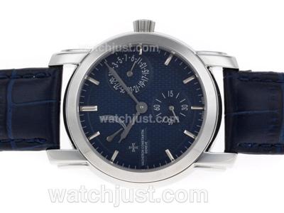 Vacheron Constantin Les Complications Working Power Reserve Automatic with Blue Dial-Leather Strap