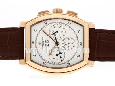 Vacheron Constantin Malte Automatic Rose Gold Case with White Dial