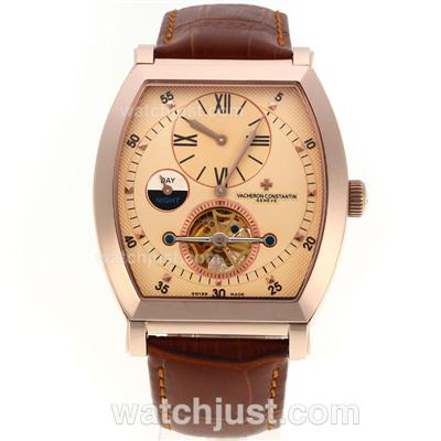 Vacheron Constantin Malte Tourbillon Automatic Rose Gold Case Champagne Dial-18K Plated Gold Movement