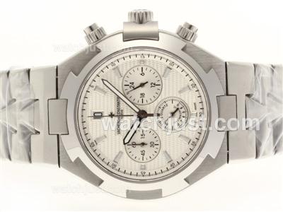 Vacheron Constantin Overseas Working Chronograph with White Dial-Sapphire Glass