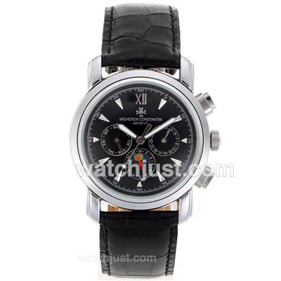 Vacheron Constantin Partrimony Automatic with Black Dial-Leather Strap