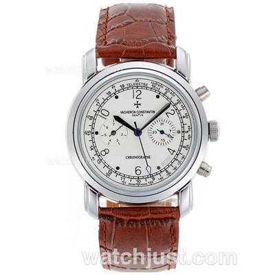 Vacheron Constantin Partrimony Automatic with White Dial-Leather Strap