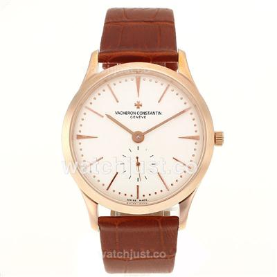 Vacheron Constantin Patrimony Manual Winding Rose Gold Case with White Dial