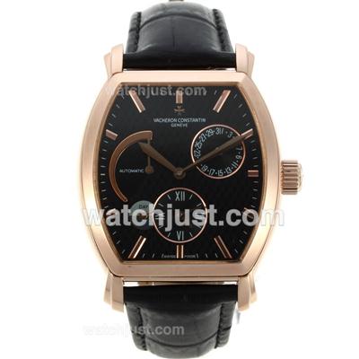 Vacheron Constantin Royal Eagle Working Power Reserve Automatic Rose Gold Case with Black Dial-18K Plated Gold Movement
