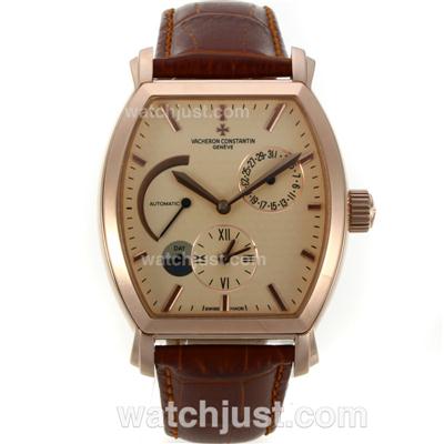 Vacheron Constantin Royal Eagle Working Power Reserve Automatic Rose Gold Case with Champagne Dial-18K Plated Gold Movement