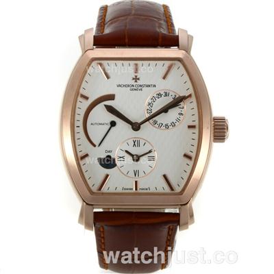 Vacheron Constantin Royal Eagle Working Power Reserve Automatic Rose Gold Case with White Dial-18K Plated Gold Movement