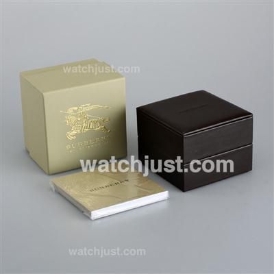 Burberry High Quality Dark Brown Wooden Box Set with Instruction Manual