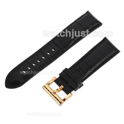 Bvlgari Black Leather Strap with Rose Gold Buckle