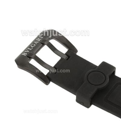 Bvlgari Black Rubber Strap with PVD Buckle