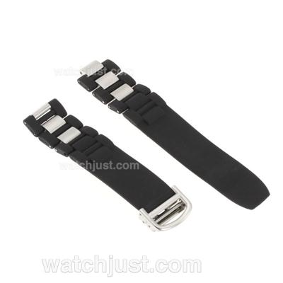 Cartier Pasha Black Rubber Strap with Deployment Buckle
