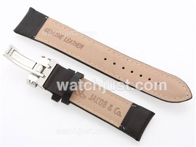 Jacob & Co. Leather Strap with Deployment Buckle - 24mm