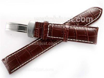 Longines Brown Leather Strap with Deployment Buckle-20MM
