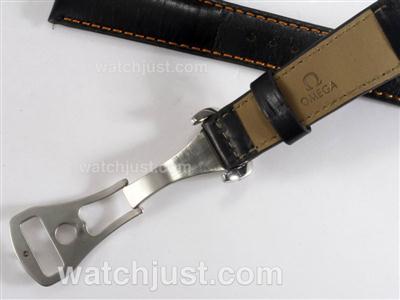 Omega Leather Strap with Deployment Buckle