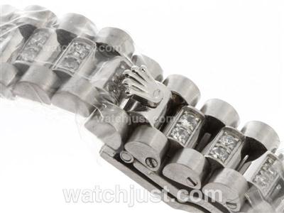 Rolex Stainless Steel Presidential Strap with Diamonds for Lady Size Version