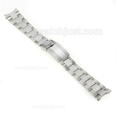 Rolex Stainless Steel Strap with Diamonds for GMT Swiss Version