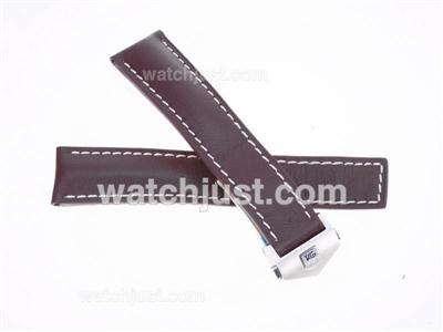 Tag Heuer Brown Leather Strap with Deployment Buckle For 7750 Version