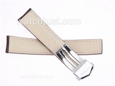 Tag Heuer Brown Leather Strap with Deployment Buckle For 7750 Version