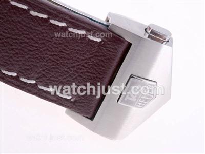 Tag Heuer Brown Leather Strap with Deployment Buckle For 7750 Version