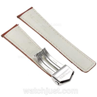 Tag Heuer Brown Leather Strap with Deployment Buckle