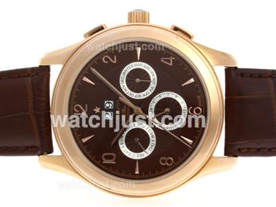 Zenith Class El Primero Automatic Rose Gold Case with Brown Dial-Leather Strap