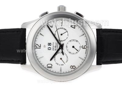 Zenith Classic Perpetual Calendar Automatic with White Dial-Leather Strap