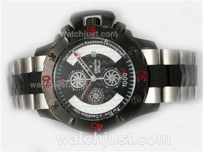 Zenith Defy Extreme Chrono Working Chronograph PVD Case with Black Carbon Fibre Style Dial-white Marking