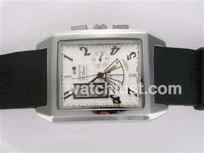 Zenith Grand Port Royal Open Automatic White Dial with Rubber Strap