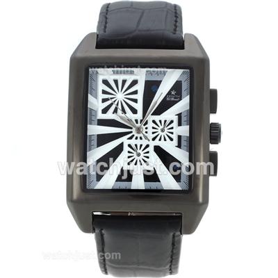 Zenith Grande Port Royal Automatic PVD Case with Black/White Dial-Leather Strap
