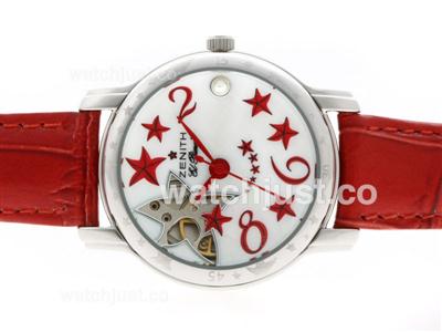 Zenith Star Open Sea Automatic MOP Dial with Red Markers-Lady Size